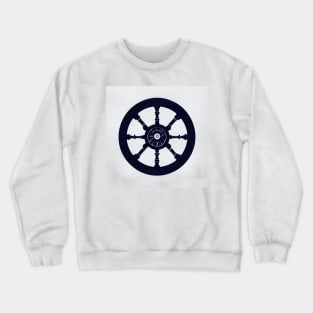 Ship Wheel Dark Navy Blie Crewneck Sweatshirt